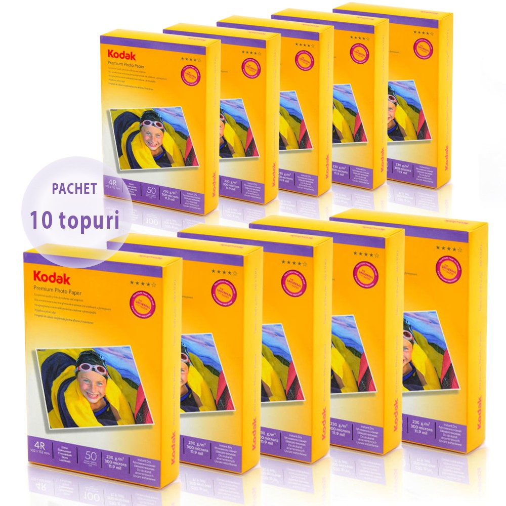Set 10 topuri hartie foto Glossy, 230 g Kodak 4R, pachet 500 coli - imagine 5